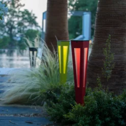 Antorcha solar LED con sensor Tinka, 62 cm, gris
