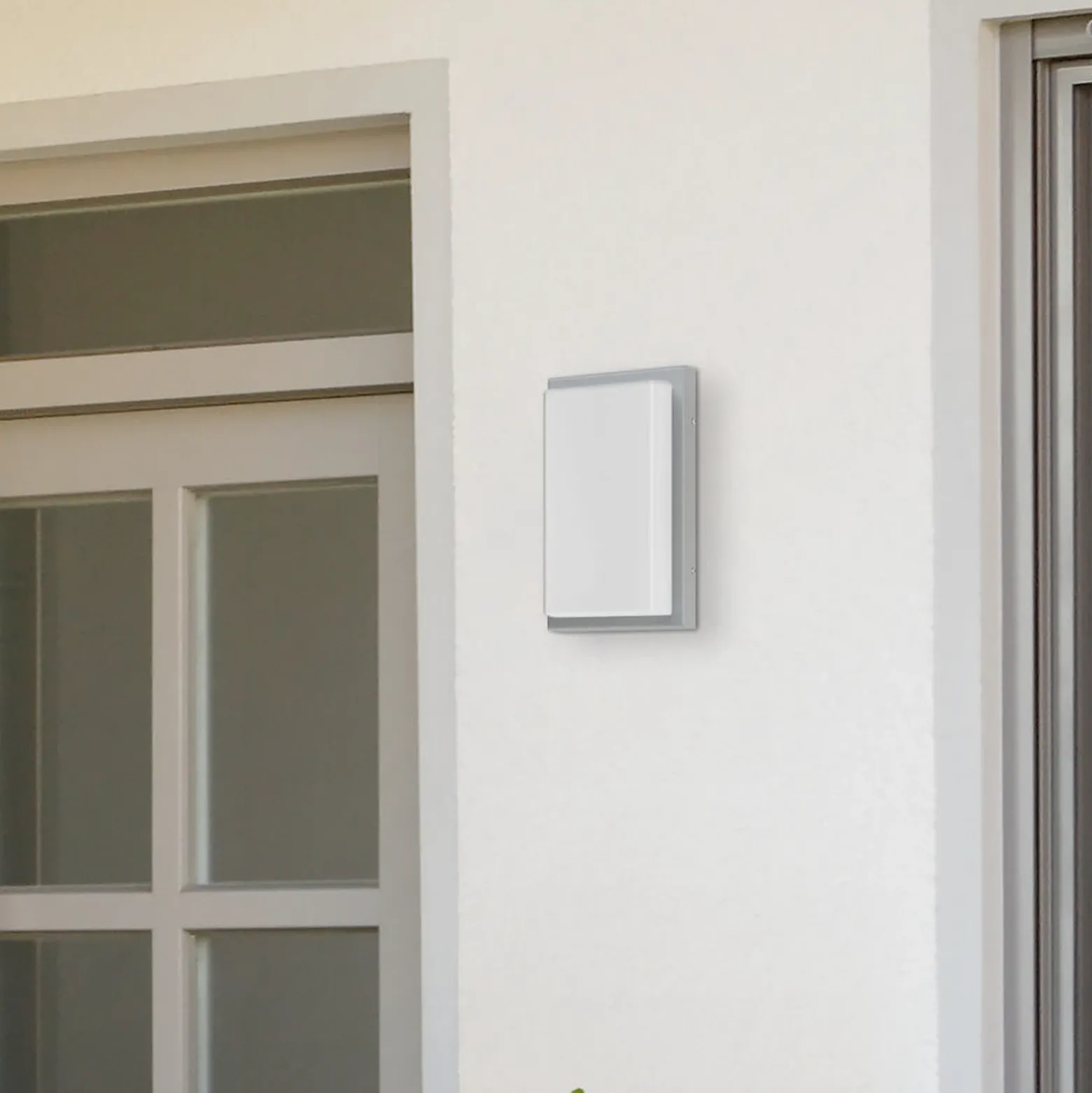 Aplicación para exterior con sensor 059, acero inoxidable, cristal opalino, 29