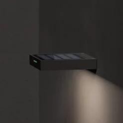Apliqué de pared LED solar KLEWE ALA WALL, antracita, aluminio, IP65