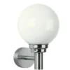 Aplique de exterior 155, acero inoxidable, cristal, esfera, Ø 20 cm
