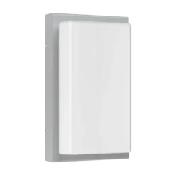 Aplique de exterior 059, acero inoxidable, cristal opalino, 29 cm, IP44, E27