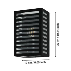 Aplique de exterior Alamonte 3, negro