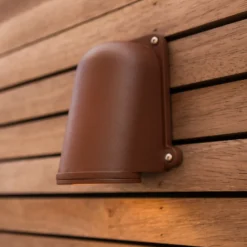 Aplique de exterior ANCOR, marrón, altura 15 cm, metal, GU10 IP54