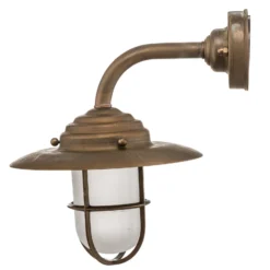 Aplique de exterior antiguo con rejilla, cristal esmerilado