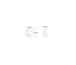 Aplique de exterior 400180, antracita, Ø 24 cm, aluminio/vidrio, IP54