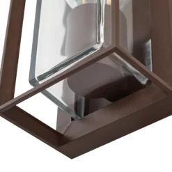 Aplique de exterior Arcchio Ismera, color óxido, IP65, cristal, E27