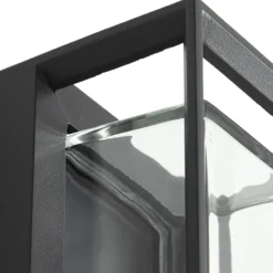 Aplique de exterior Arcchio Ismera, antracita/latón E27, IP65