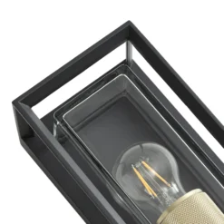 Aplique de exterior Arcchio Ismera, antracita/latón E27, IP65