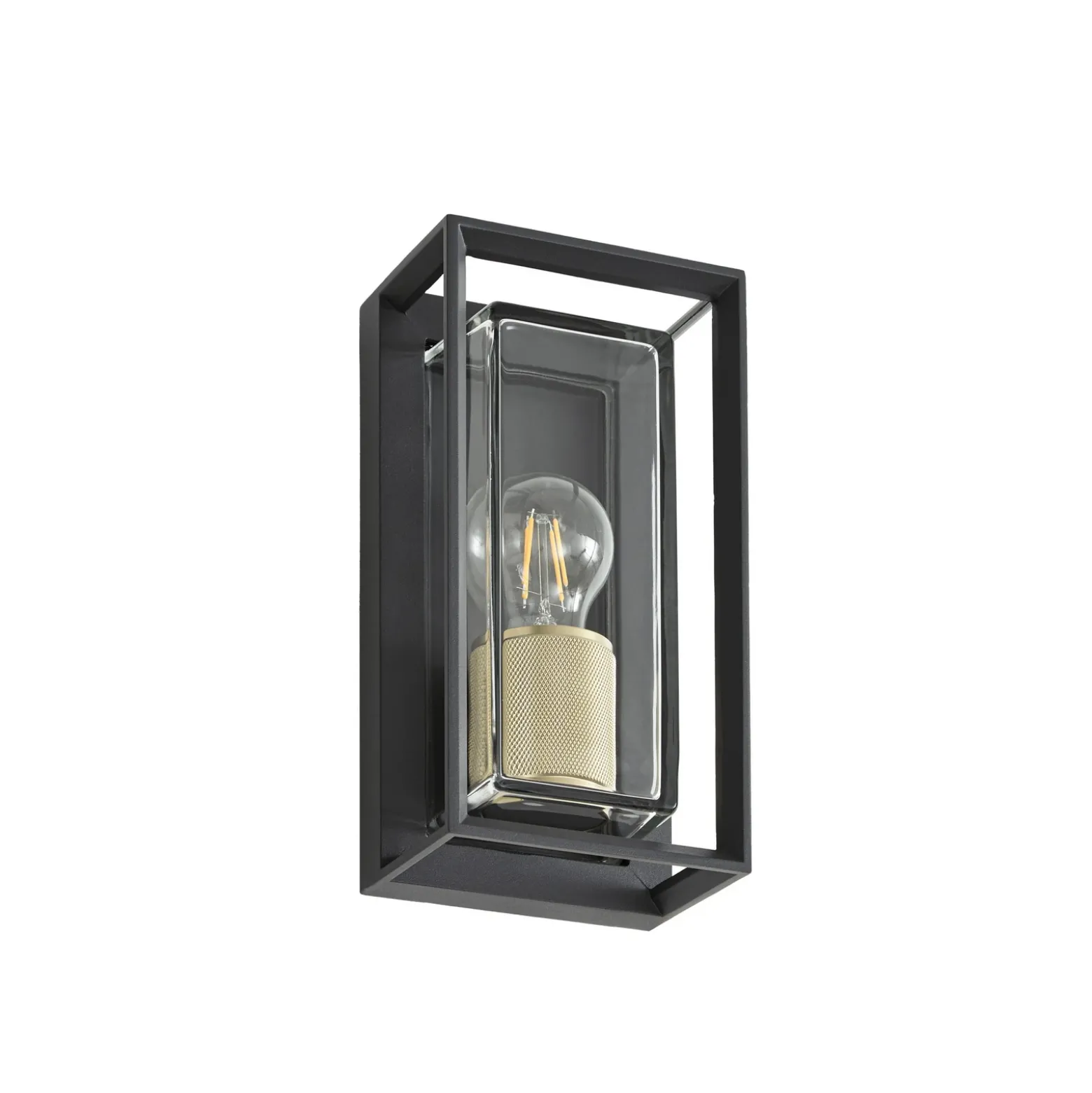 Aplique de exterior Arcchio Ismera, antracita/latón E27, IP65