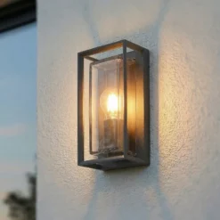 Aplique de exterior Arcchio Ismera, antracita, E27, IP65