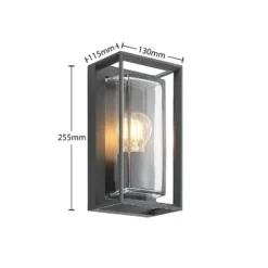 Aplique de exterior Arcchio Ismera, 25 cm, antracita, sensor