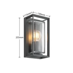 Aplique de exterior Arcchio Ismera, 25 cm, antracita, sensor