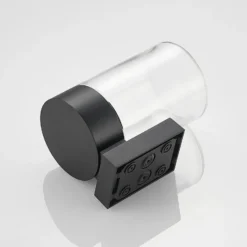 Aplique de exterior Arcchio Liljana, negra, 21 cm, IP65, cristal