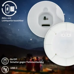 Aplique de exterior Aurora LED recargable, blanco, regulador táctil, IP54