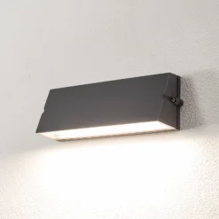 Aplique de exterior Bega LED 24374 K3, grafito, fundición de aluminio, DALI