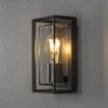 Aplique de exterior Brindisi, detector de movimiento, negro, IP54