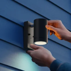 Aplique de exterior Calex Alba GU10, downlight, negro, sensor