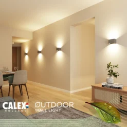 Aplique de exterior Calex Rectángulo Up/down altura 10cm antracita