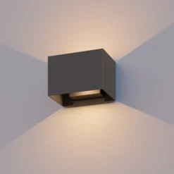Aplique de exterior Calex Rectángulo Up/down altura 10cm antracita