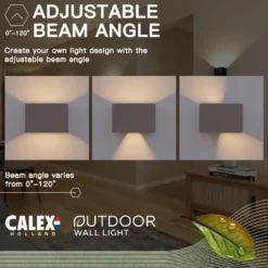 Aplique de exterior Calex Rectángulo Up/down altura 10cm antracita