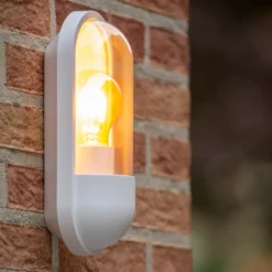 Aplique de exterior Capsule, transparente/blanco
