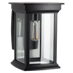 Aplique de exterior Carlton con pantalla de cristal