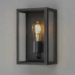 Aplique de exterior Carpi, negro, 18 x 30 cm