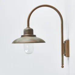 Aplique de exterior Casale, altura 60cm, latón envejecido