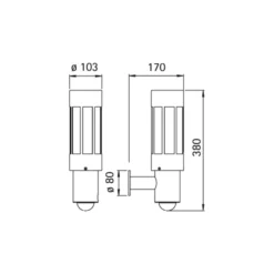 Aplique de exterior 472 con detector de movimiento