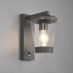 Aplique de exterior con sensor CAVADO, antracita, altura 28 cm, IP44