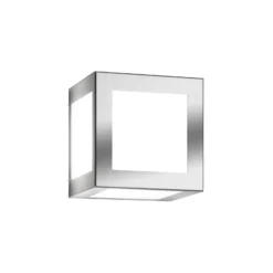 Aplique de exterior Cubo, acero inoxidable mate
