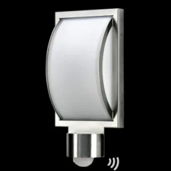 Aplique de exterior Curvo de acero inoxidable con sensor