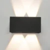 Aplique de exterior Davos doble, gris, atenuable, aluminio