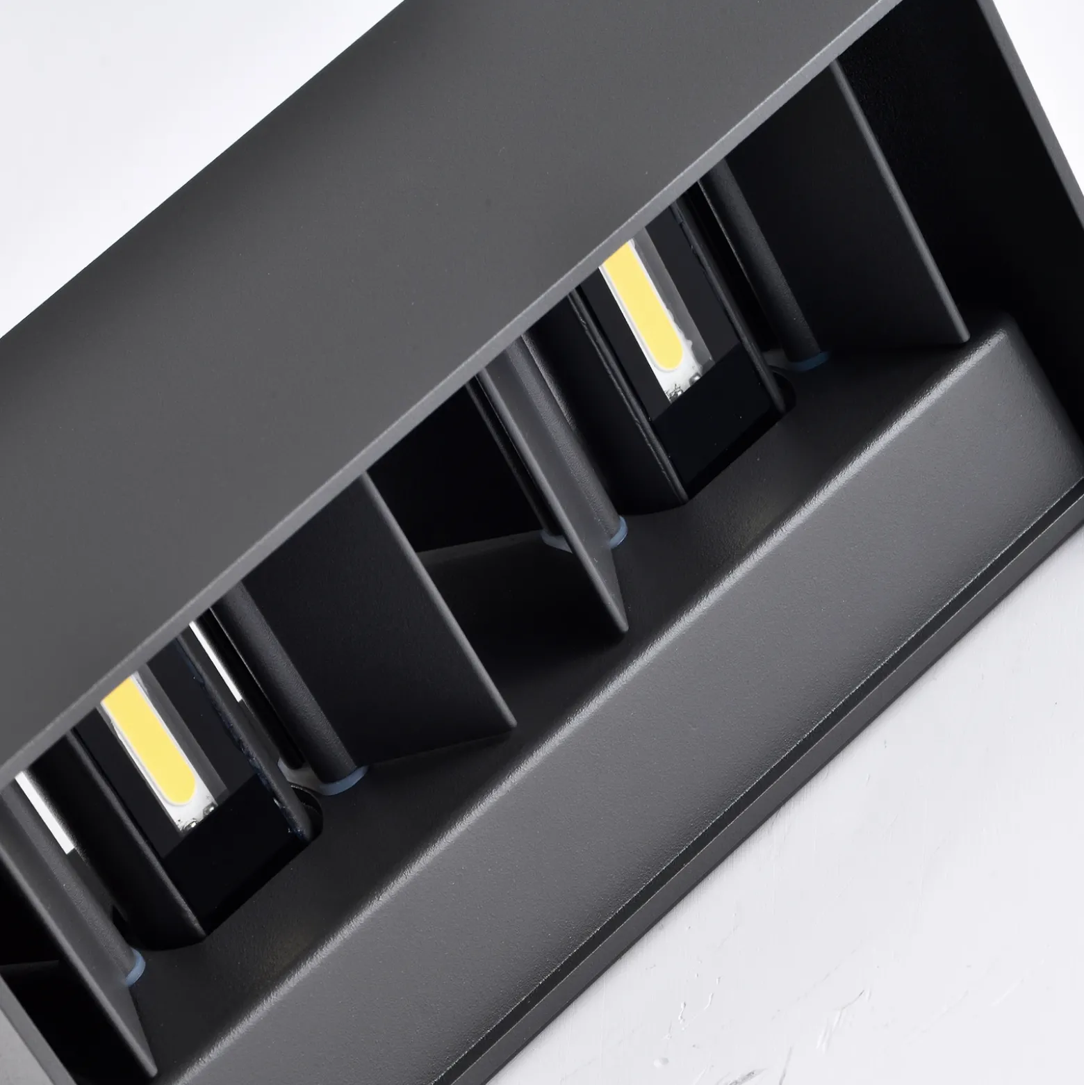 Aplique de exterior Davos doble, gris, atenuable, aluminio