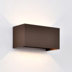 Aplique de exterior Davos doble, cprtem, atenuable aluminio