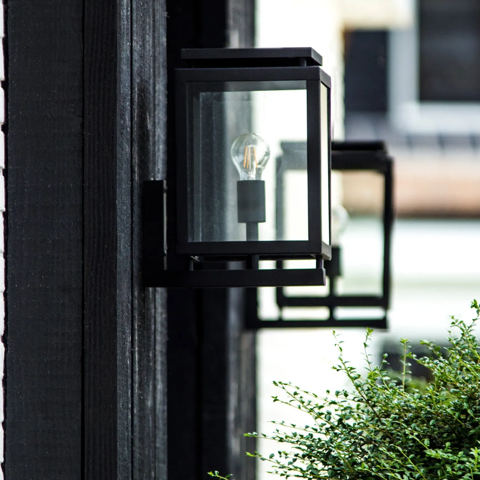 Aplique de exterior de Vecht, 37 cm, negro