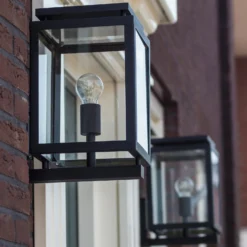 Aplique de exterior de Vecht, 37 cm, negro