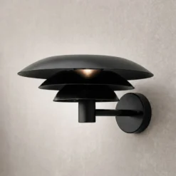 Aplique de exterior Dyberg Larsen DL30, negra, aluminio, Ø 30 cm, G9