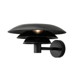 Aplique de exterior Dyberg Larsen DL30, negra, aluminio, Ø 30 cm, G9