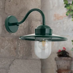 Aplique de exterior Edward en estilo vintage verde oscuro
