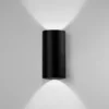 Aplique de exterior Egger DLS Tubo, negro, Ø 9 cm aluminio arriba/abajo