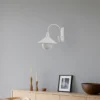 Aplique de exterior Enduro, blanco, acero, vidrio, IP44, E27