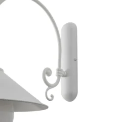 Aplique de exterior Enduro, blanco, acero, vidrio, IP44, E27
