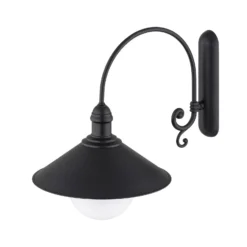 Aplique de exterior Enduro, negro, acero, vidrio, IP44, E27
