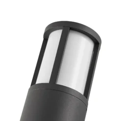 Aplique de exterior Facado II, gris/ópalo, Ø 11 cm, IP65, metal