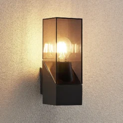 Aplique de exterior Fiola de Lucande, 25 cm, antracita, IP54