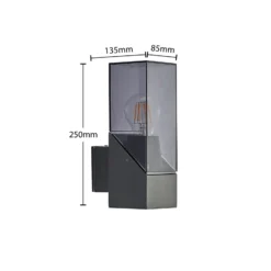 Aplique de exterior Fiola de Lucande, 25 cm, antracita, IP54