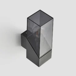 Aplique de exterior Fiola de Lucande, 25 cm, antracita, IP54