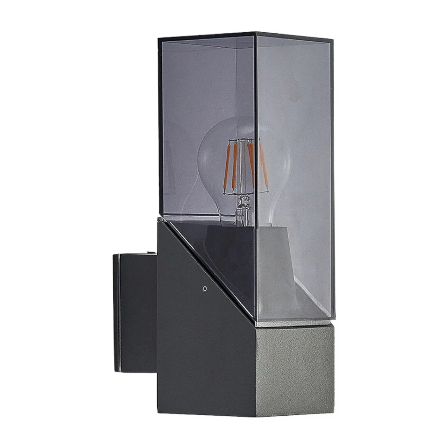 Aplique de exterior Fiola de Lucande, 25 cm, antracita, IP54