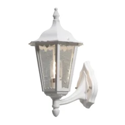 Aplique de exterior Firenze, blanco, portalámpara superior, 48 cm